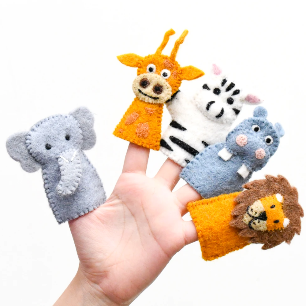 African Animal Felt Finger Puppets - Moosey Moose