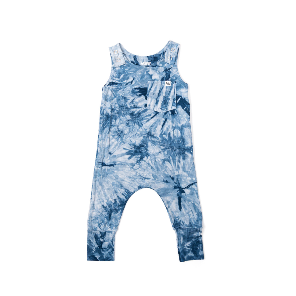 Blue Tie Dye Grow Romper - Moosey Moose