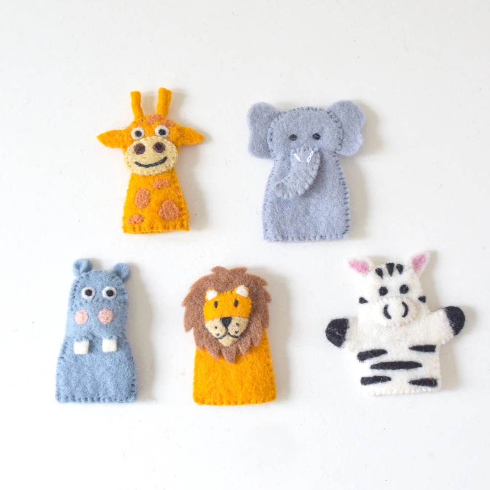 African Animal Felt Finger Puppets - Moosey Moose