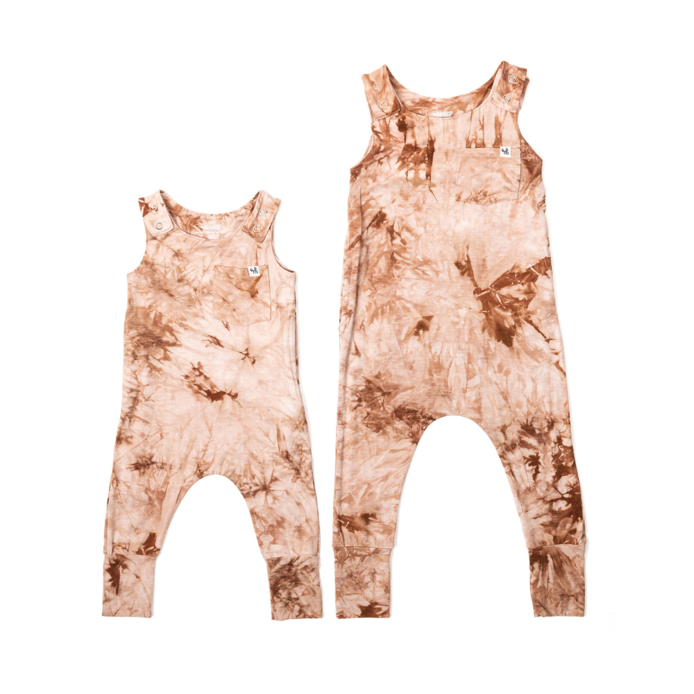 Cinnamon Tie Dye Grow Romper - Moosey Moose