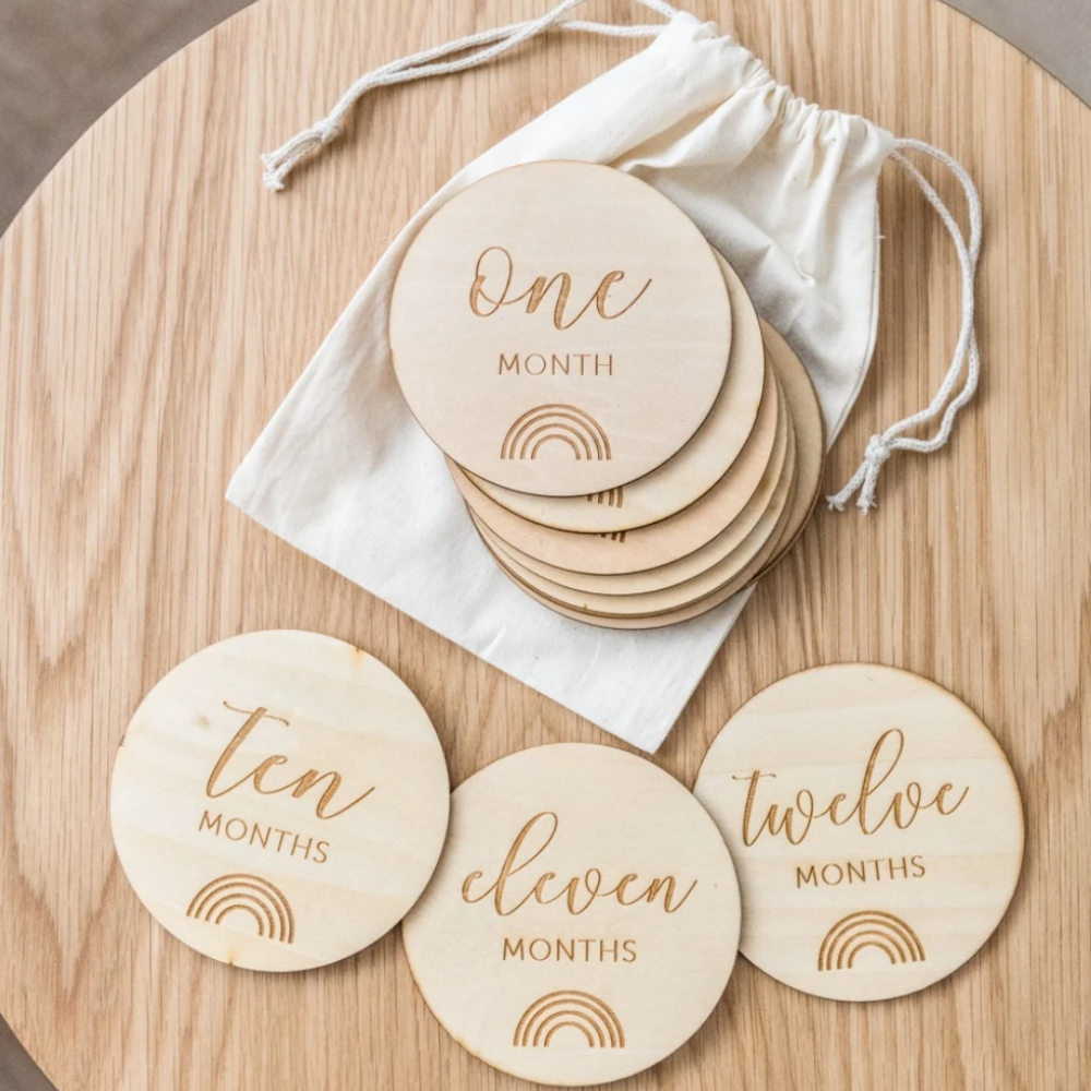 Wood Milestone Cards | Set of 12 - Moosey Moose