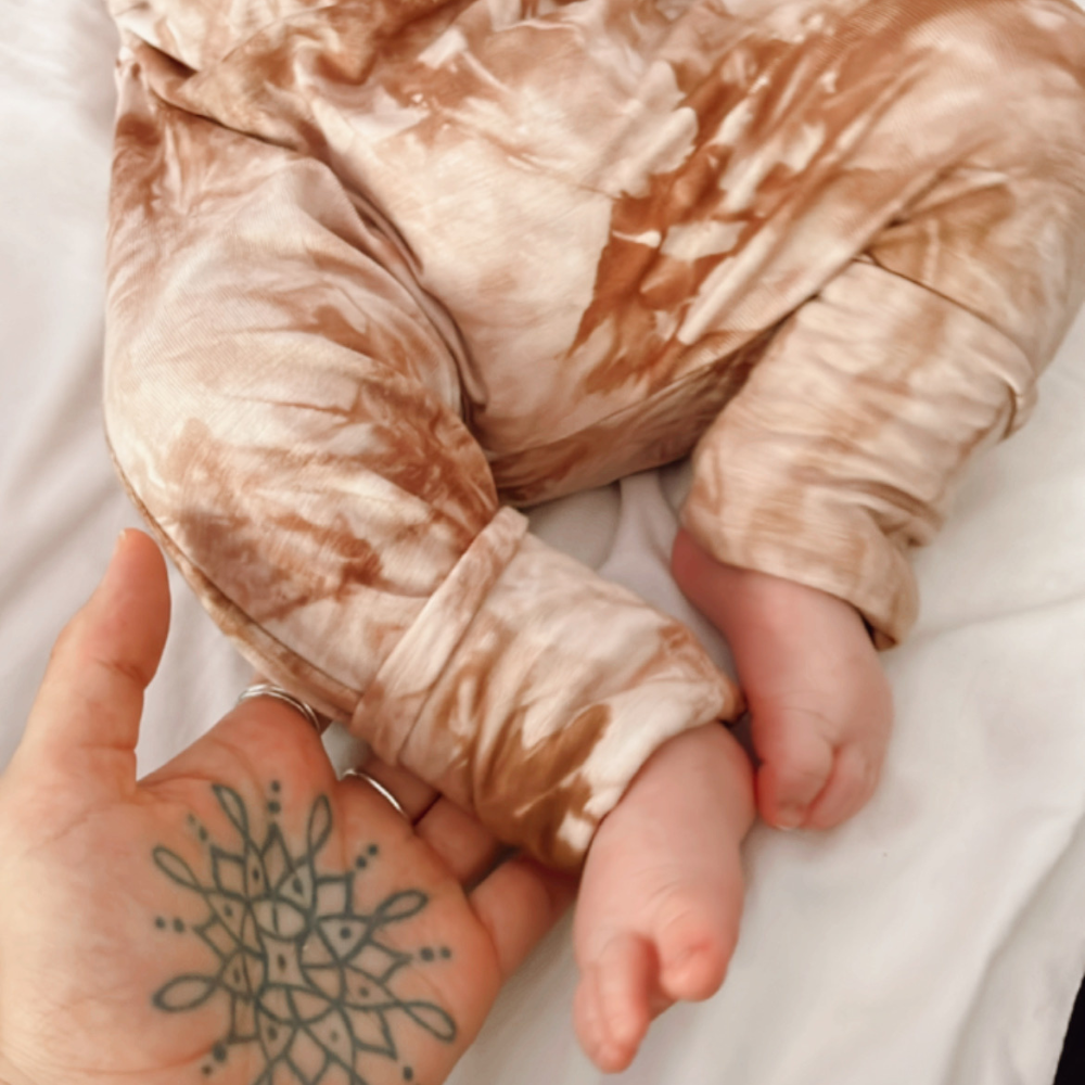 Cinnamon Tie Dye Grow Romper - Moosey Moose
