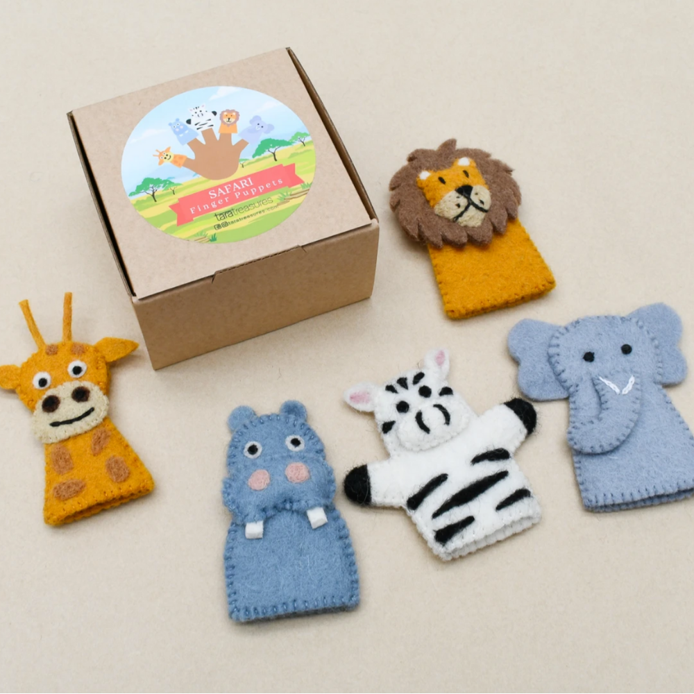 African Animal Felt Finger Puppets - Moosey Moose